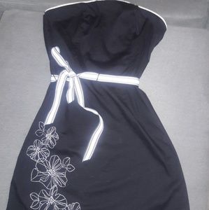 Xhilaration Strapless Black White Dress
